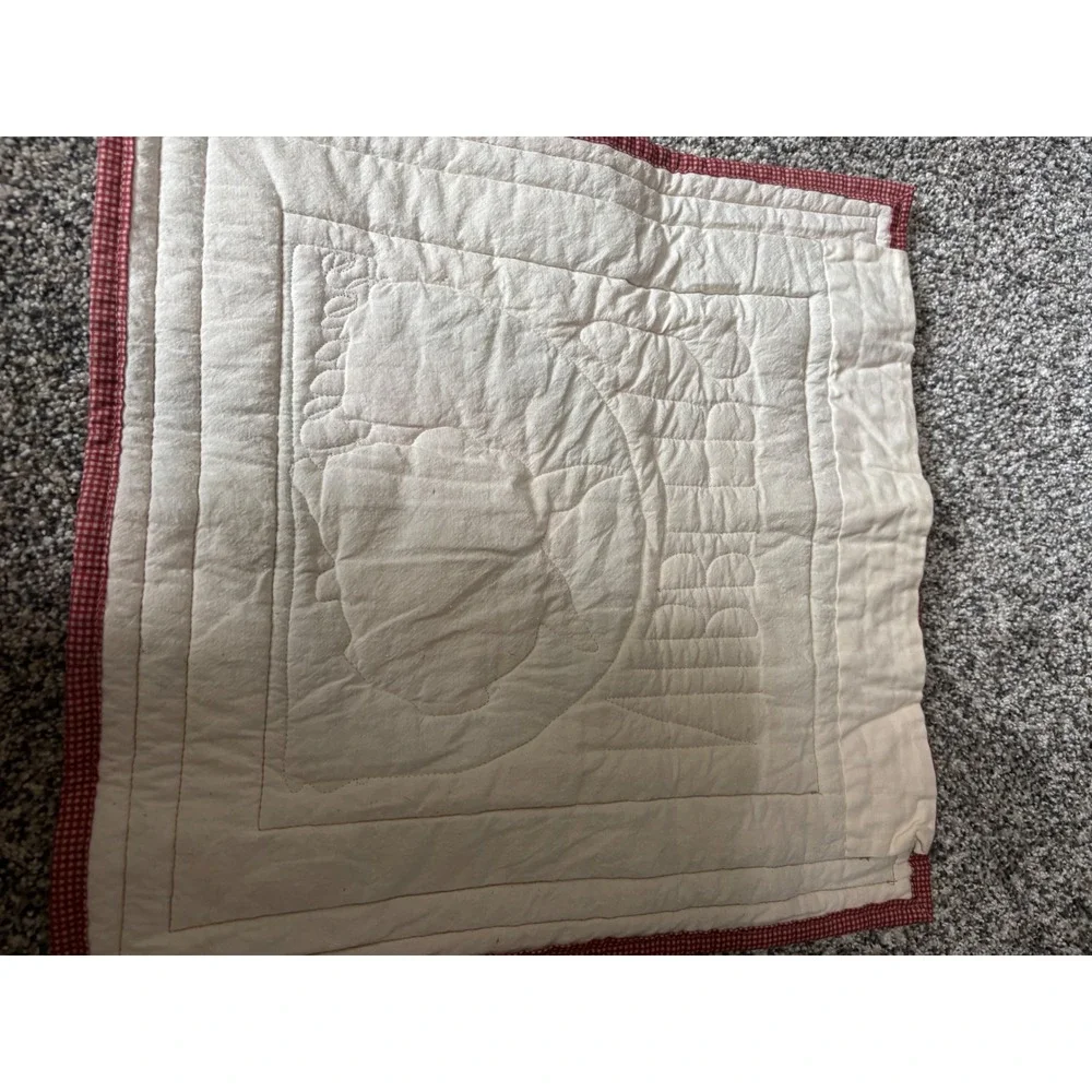 Vintage Eldredge Bunny Booster Rabbit Garden Nibblers Quilted Wall Hanging 16x14